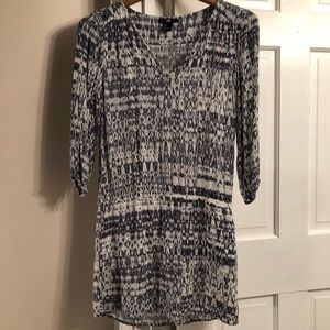 Exotic patterned drop-waist dress